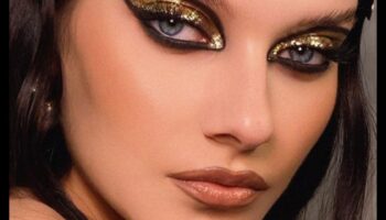 גלאם וזהב: מחבקת את העושר של גוונים מוזהבים בסגנונות איפור